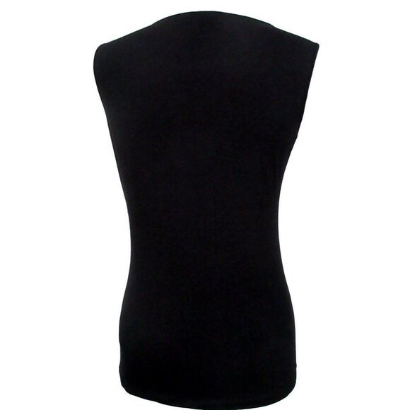 Tribal Black Sequin Front Pullover Tank Top Sz Small Machine Wash Scoop Neck Sle - Picture 4 of 8